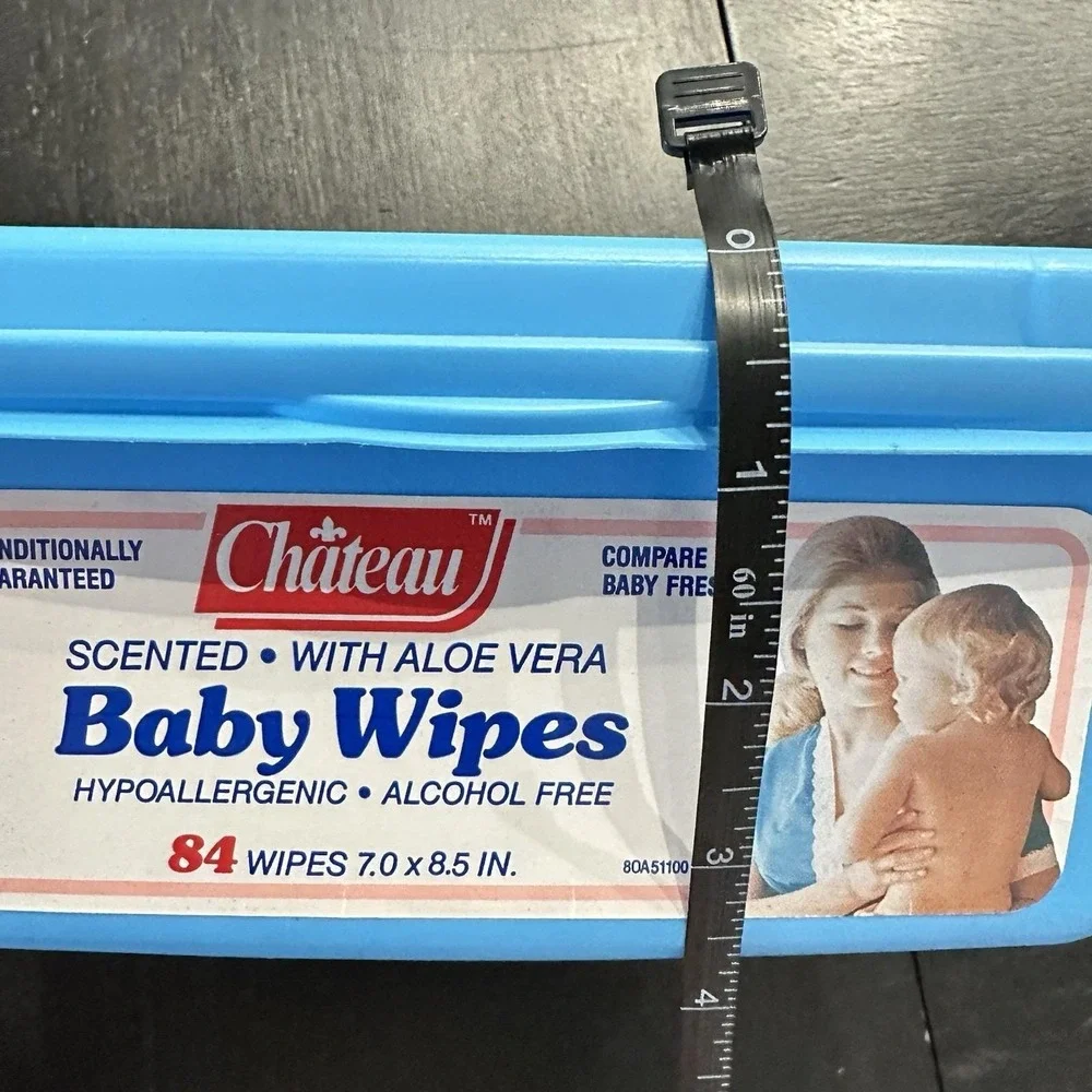 VTG 1990's Chateau‎ Baby Wipe Pop Up Container Scott Blue 7x8.5